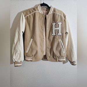 Zara "H" Varsity Jacket Beige